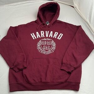 Ivysport Harvard University burgundy and white collegiate logo pocket hoodie